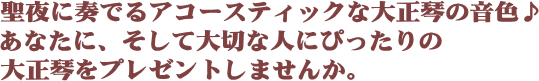 聖夜に奏でるアコースティックな大正琴の音色♪